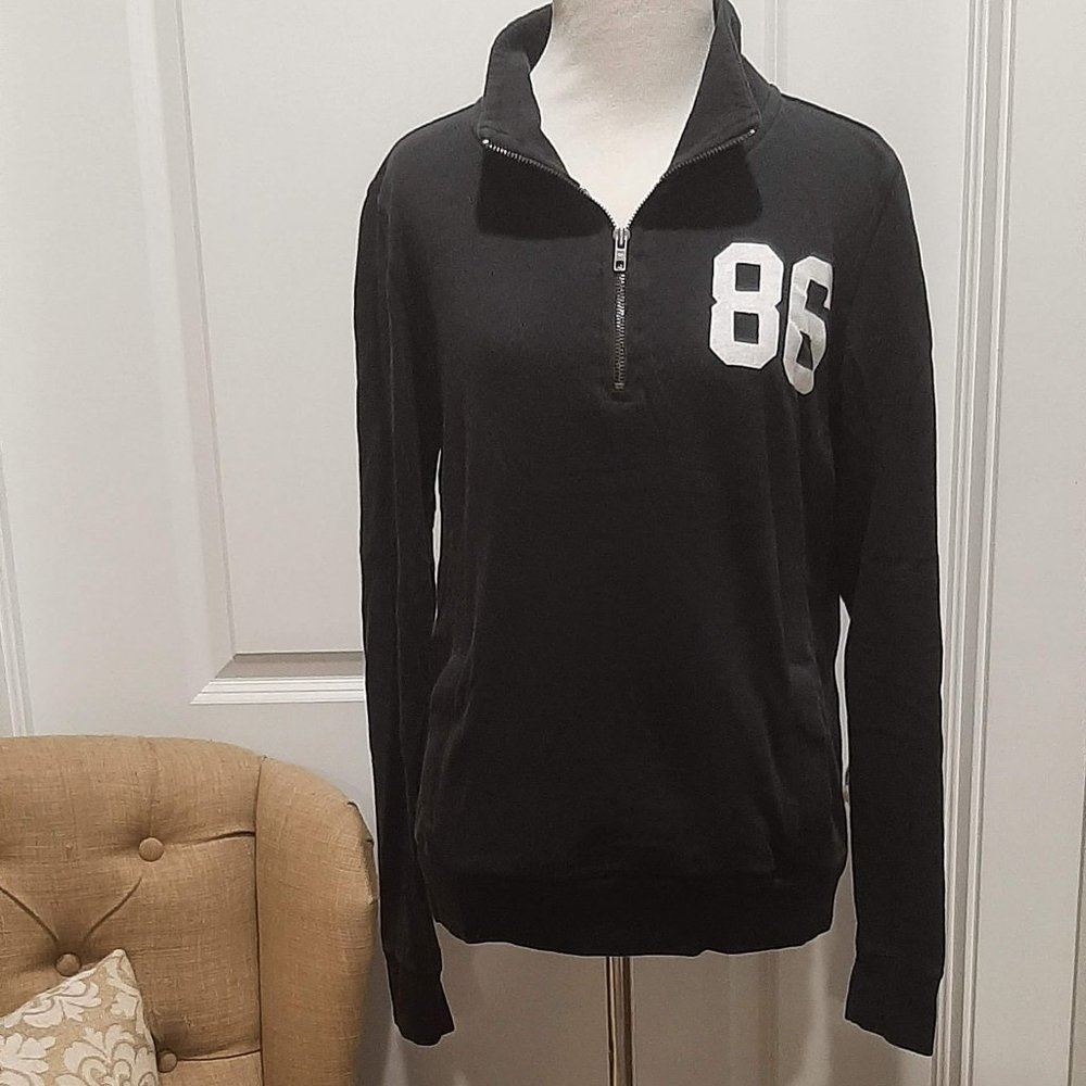 Pink/Victoria Secret Black Quarter Zip Sweatshirt